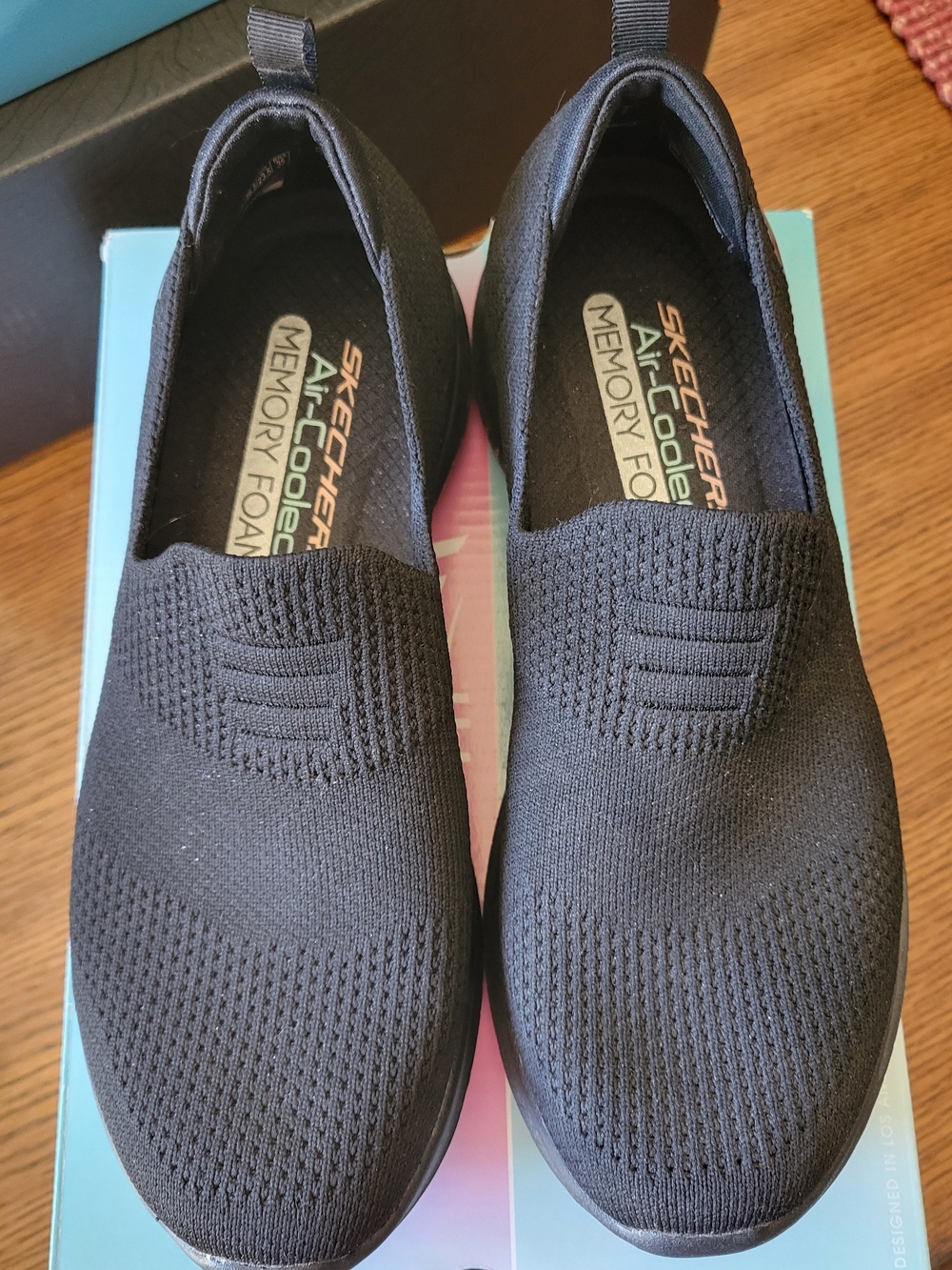 Skechers Black Slip-On Knit Sneakers